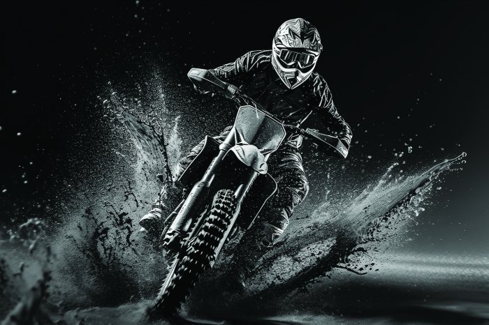 Fototapete Rennmotorradfahrer auf der Strecke