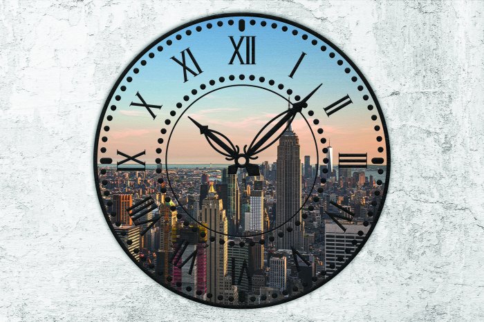 Fototapete Abstraktion von New York auf einer Uhr