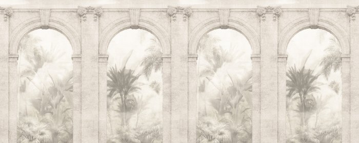 Fototapete Dekorative Bögen inmitten tropischer Vegetation