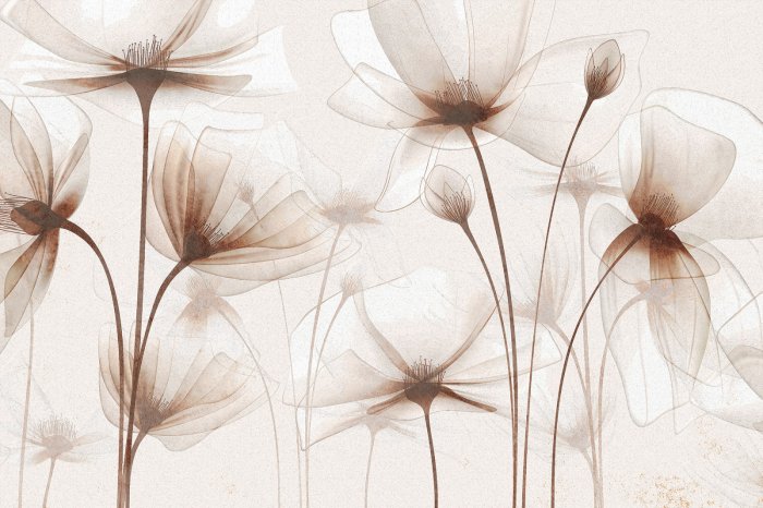 Fototapete Wildblumen im eleganten Stil