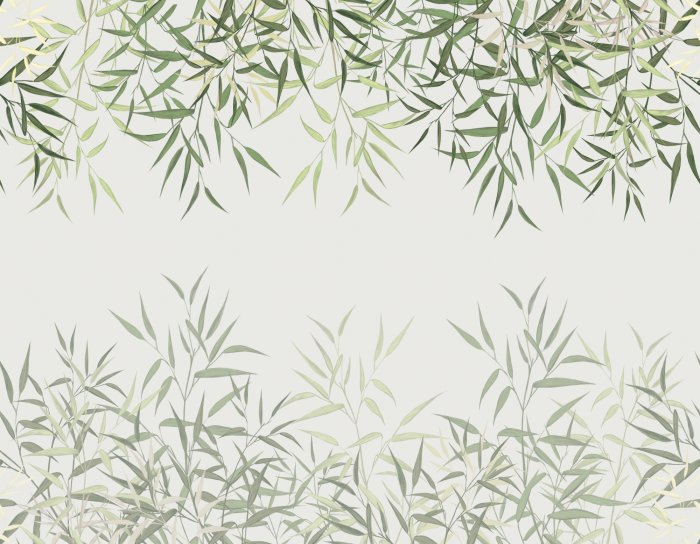 Fototapete Grüne Bambussprossen auf hellem Hintergrund