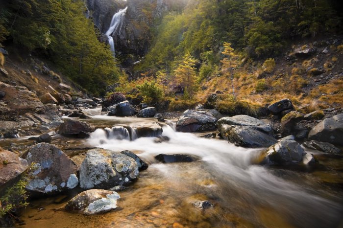 Fototapete Bergwasserfall natürliche Landschaft