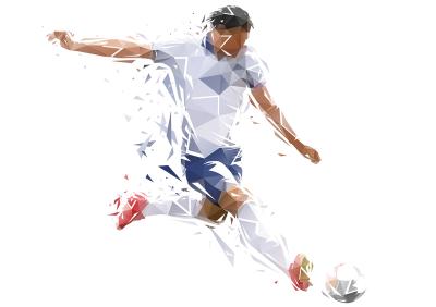 Sticker Fußballspieler im abstrakten Stil