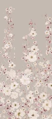 Sticker Rosa und weiße Blumen auf hellem Hintergrund