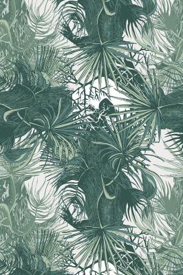 Sticker Dichte tropische Vegetation in Grüntönen