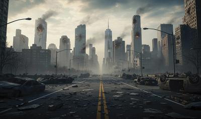 Sticker Moderne Stadt Szenerie Science-Fiction