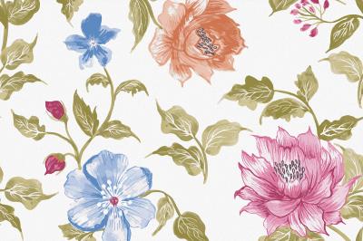 Sticker Botanisches Motiv mit Blumen im Aquarellstil