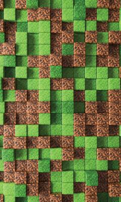 Sticker Abstrakter Hintergrund mit Erd- und Grasblöcken im Videospielstil