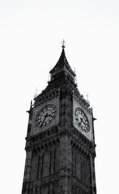 Sticker Schwarz-weiße Ansicht des Elizabeth Tower