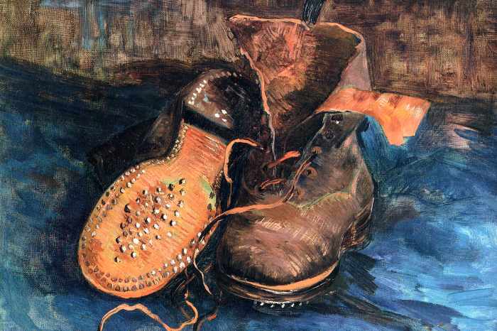 Bild Retro-Lederschuhe mit Nägeln