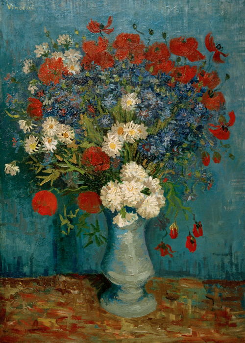 Bild Kornblumen und Mohnblumen in einer Vase