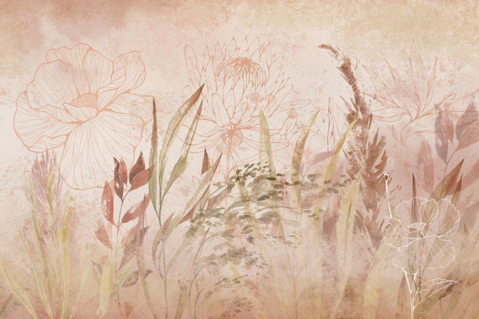 Bild Zarte Wildpflanzen in pudrigen Farbtönen