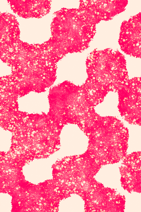 Bild Ein abstraktes Motiv mit unregelmäßigen Formen in Rosa.