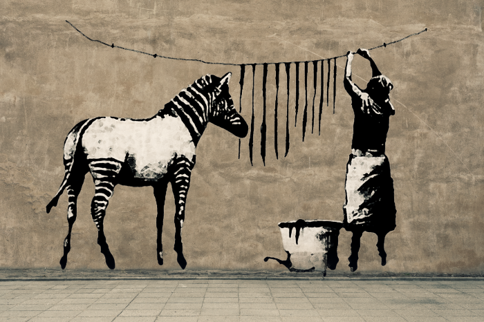 Bild Banksy: Washing Zebra on Concrete (1 Part) Wide