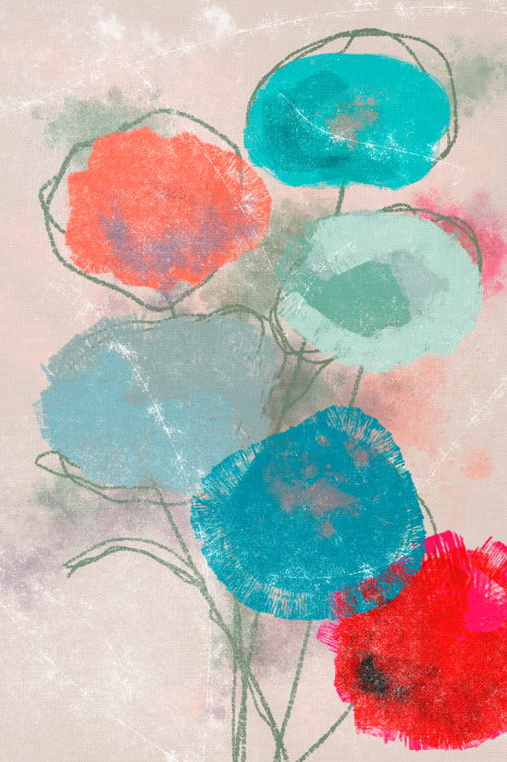 Bild Abstrakter Strauß bunter Blumen