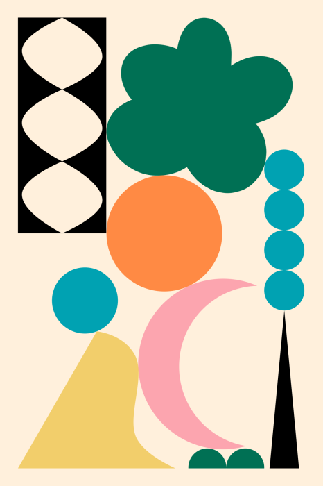 Bild Farbenfrohe abstrakte Komposition mit Formen