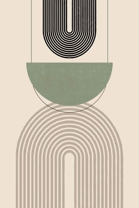 Bild Bögen und geometrische Formen auf beigem Hintergrund