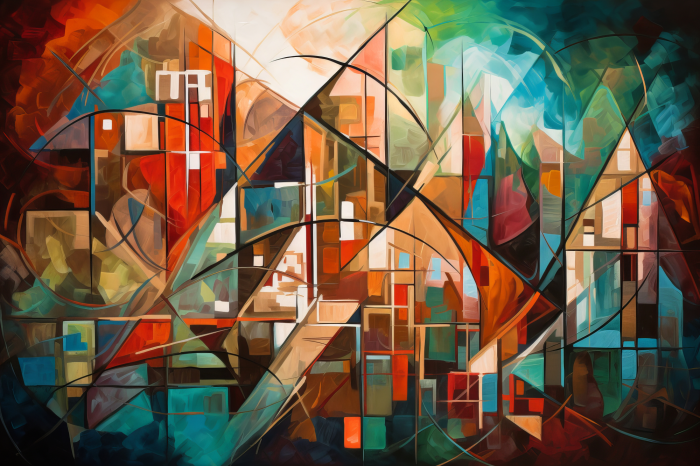 Bild Abstrakte Landschaft im kubistischen Stil