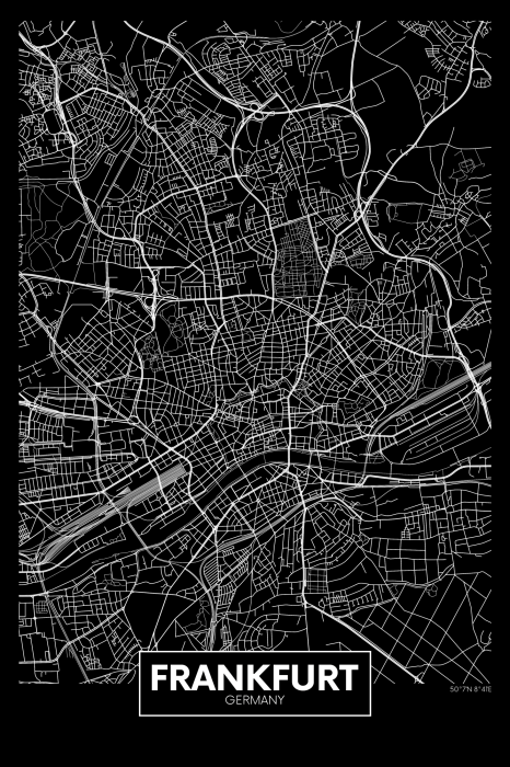 Bild Dark Map of Frankfurt (1 Part) Vertical