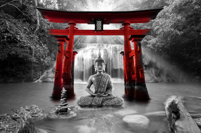 Bild Buddha Smile (1 Part) Wide Red