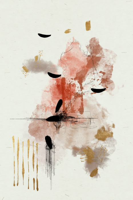 Bild Aquarell-Abstraktion in warmen Farben