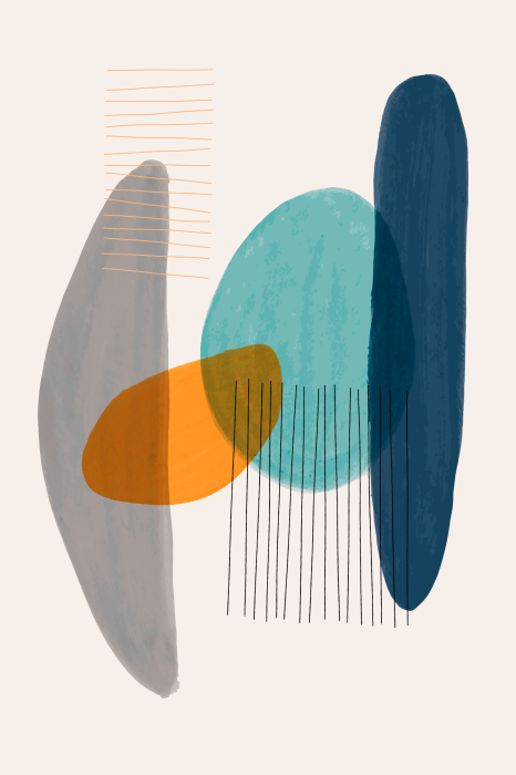 Bild Abgerundete Formen und dünne Linien in einer geometrischen Komposition