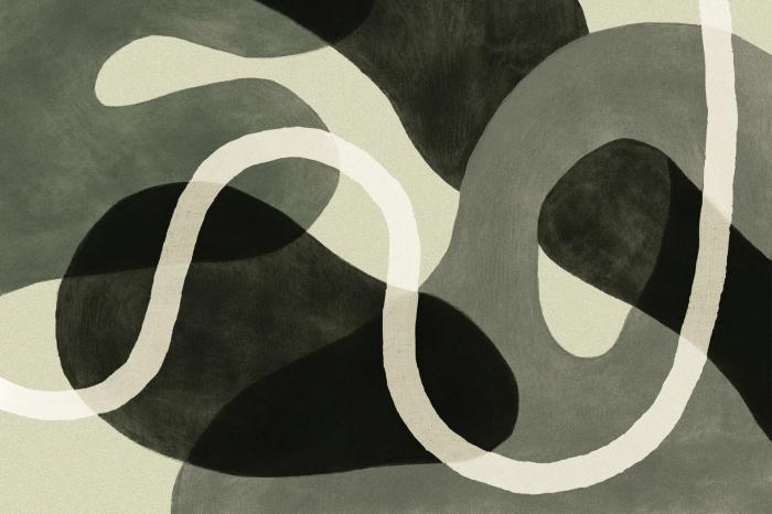 Bild Abgerundete Formen auf grünem Grund