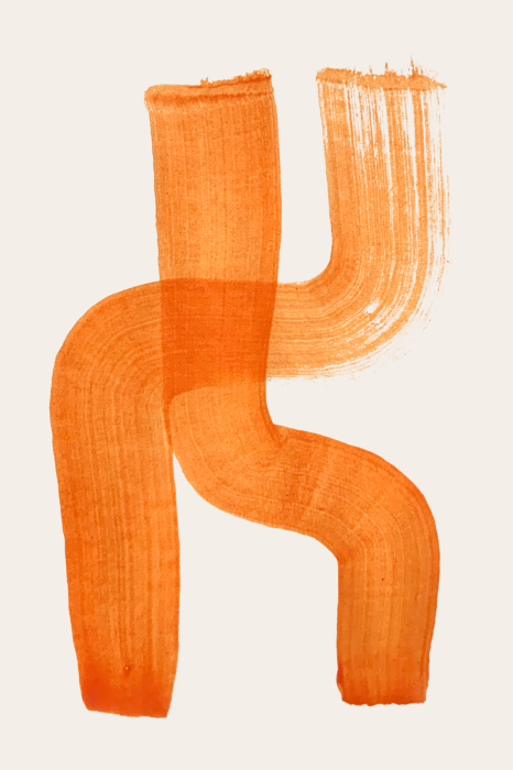 Bild Orangefarbene Linien wurden mit Farbe aufgemalt