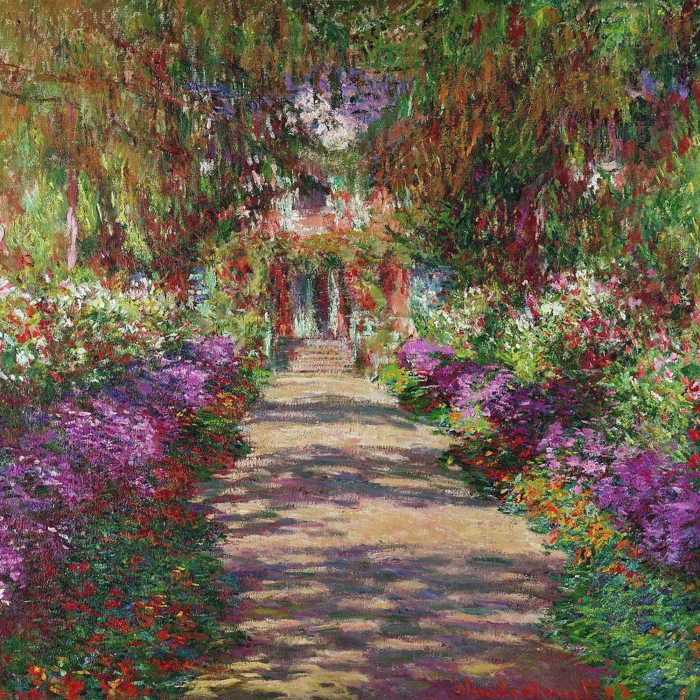 Bild Ein Weg durch den Blumengarten in Giverny