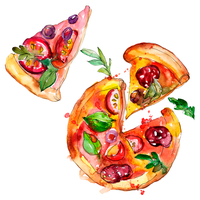 Bild Mit Aquarellfarben bemalte Pizza