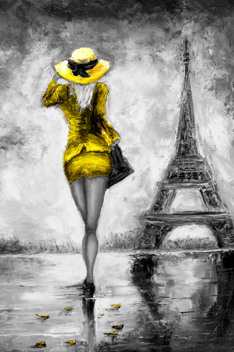 Bild Parisian Woman (1 Part) Vertical Yellow