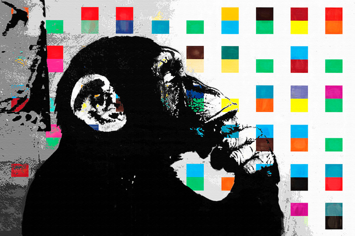 Bild Banksy The Thinker Monkey
