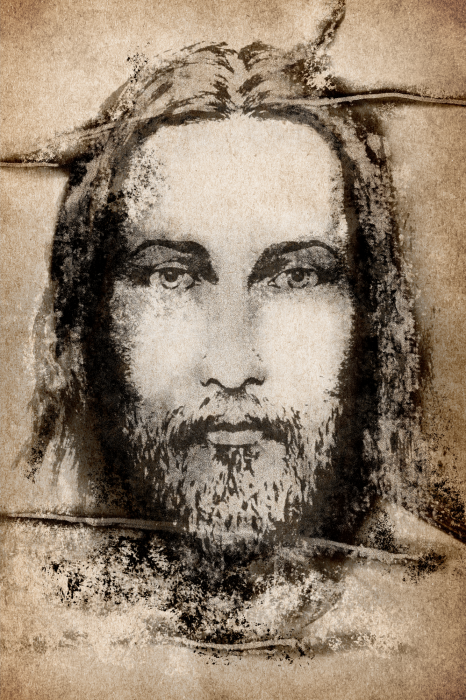 Bild Shroud of Turin in Sepia (1 Part) Vertical