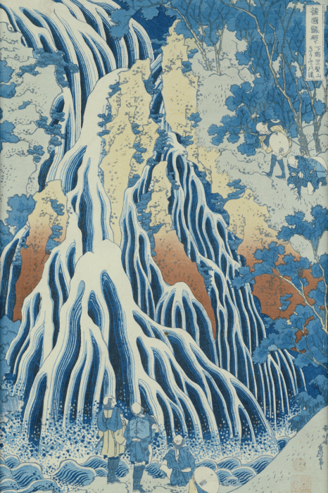 Bild Kirifuri Fall on Kurokami Mount from the series 'Shokoku Taki Meguri' (A Journey to the Waterfalls of All the Provinces) (Hokusai Katsushika)