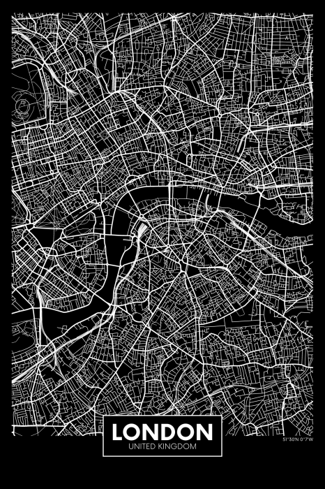 Bild Dark Map of London (1 Part) Vertical