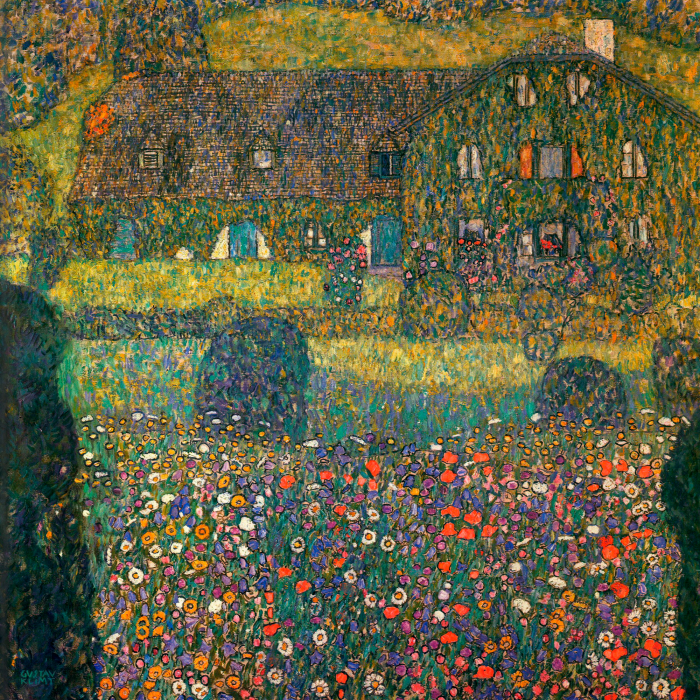 Bild Ein rustikales Ferienhaus mit Blick auf das ruhige Wasser des Attersees