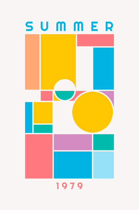 Bild Farbenfrohes geometrisches Motiv mit Inschrift