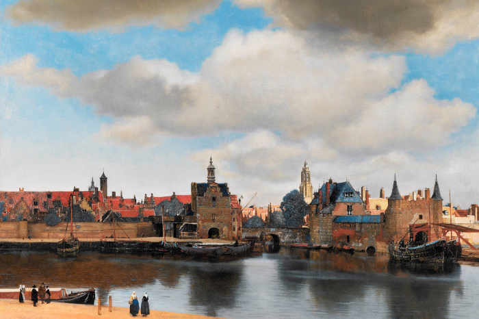 Bild Eine charmante Stadt, umgeben von einem gewundenen Flussbett