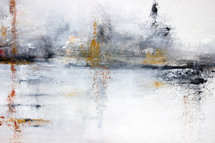 Bild Abstrakte Wasserlandschaft, gemalt mit Farbe