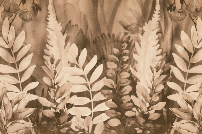 Bild Eine botanische Komposition in Braun- und Beigetönen