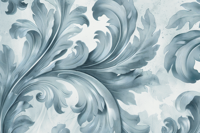 Bild Stone Baroque Ornaments in Light Shades of Gray-Blue