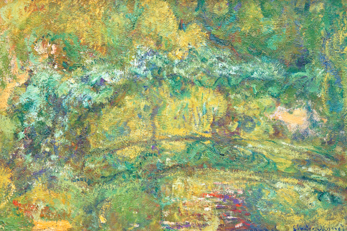 Bild Eine malerische Blumenlandschaft mit einer majestätischen Brücke