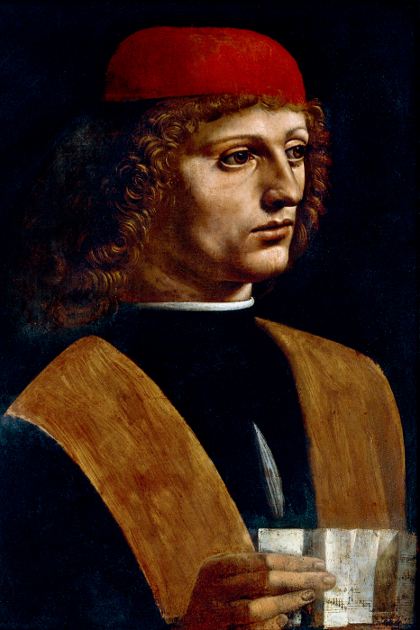 Bild Geheimnisvoller Musiker in einem Renaissance-Porträt