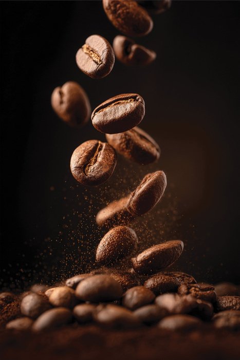 Bild Aromatische, frisch geröstete Kaffeebohnen