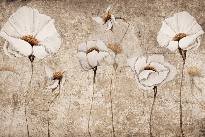 Bild Zarte Mohnblumen in warmen Beigetönen