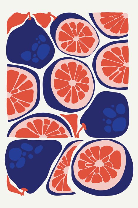 Bild Eine farbenfrohe Abstraktion von Zitronen und saftigen Birnen