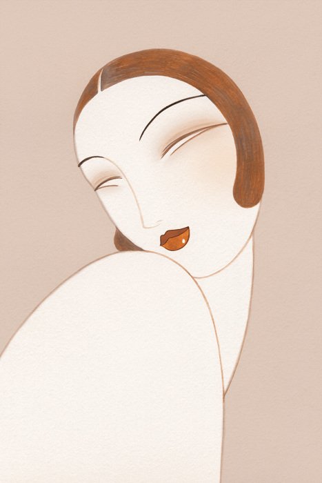 Bild Abstraktes Porträt einer Frau mit geometrischen Formen