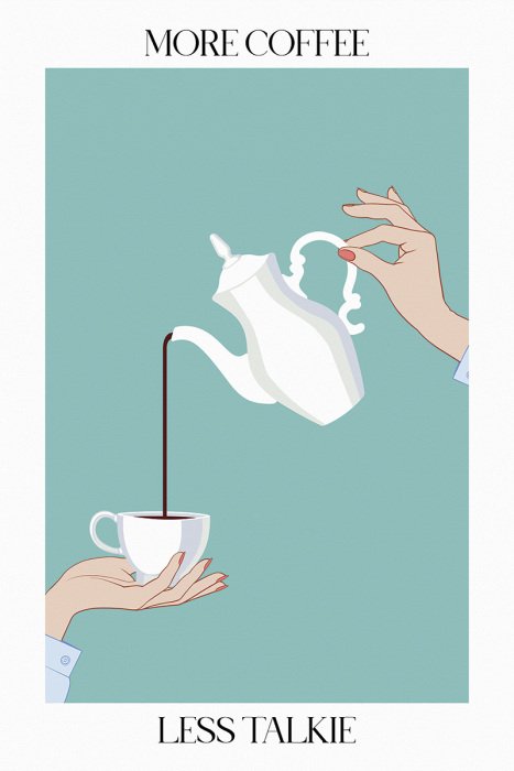 Bild Kaffee, eingeschenkt aus einer eleganten Porzellankanne.