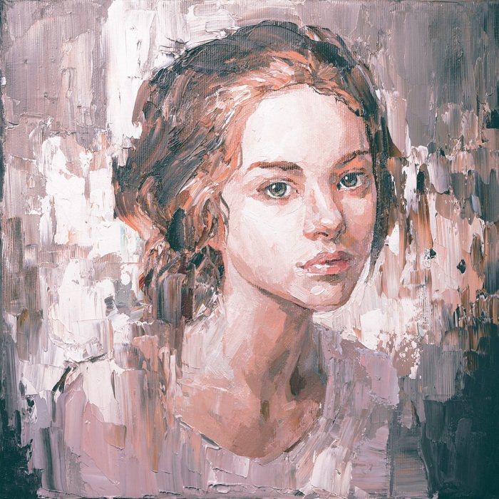 Bild Ein subtiles Aquarellporträt einer jungen Frau