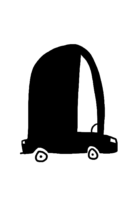 Poster Schwarzes Symbol für ein hohes Auto